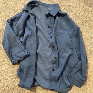 SHEIN blue corduroy shacket